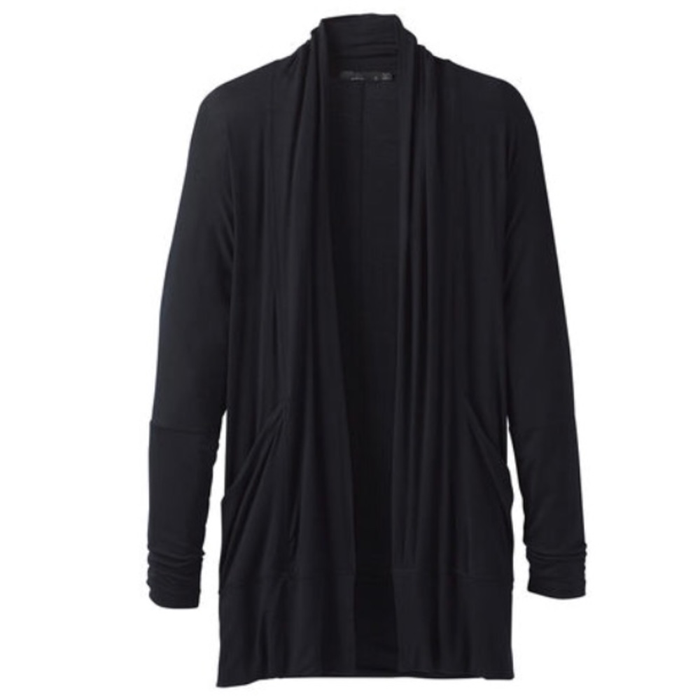 prAna Black Fountain Wrap Cardigan EUC